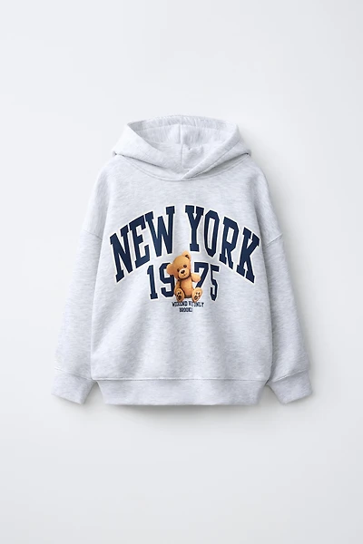 BEAR PRINT HOODIE