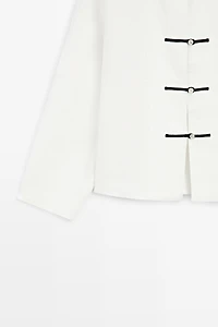 100% linen flowing shirt with button detail