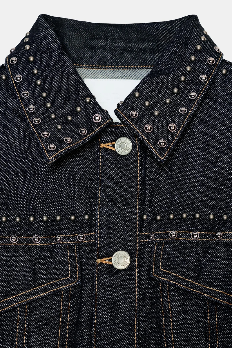 VESTE EFFET JEAN À CLOUS