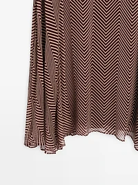 Geometric print flared midi skirt
