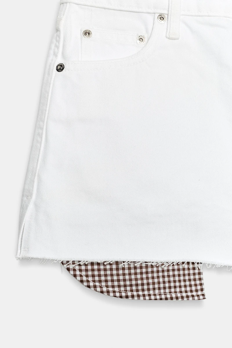 Z1975 FRAYED HEM MOM FIT SHORTS