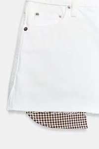 Z1975 FRAYED HEM MOM FIT SHORTS
