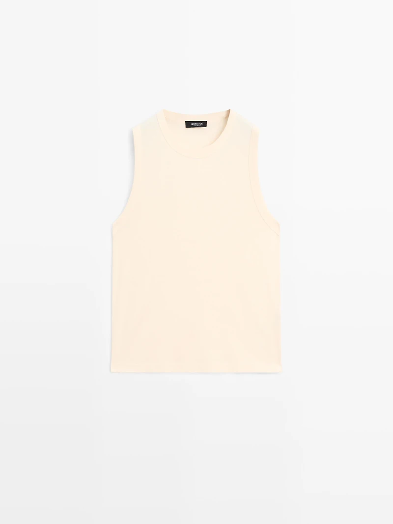 Débardeur col rond 100 % coton