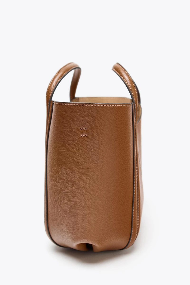 TOPSTITCHED MINI CITY BAG
