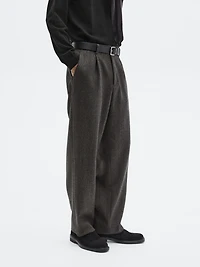 Herringbone wool blend trousers - LIMITED