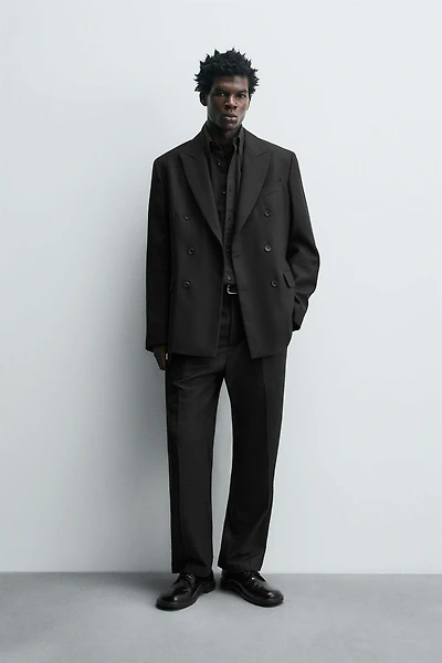 LIMITED EDITION WOOL BLEND DOUBLE BREASTED SUIT BLAZER