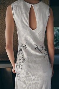 SEQUIN BEADED JACQUARD DRESS