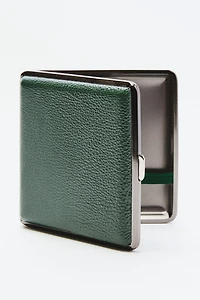 GREEN LEATHER CIGARETTE CASE