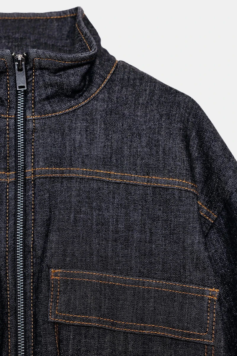 HIGH COLLAR PUFFER BOMBER JACKET