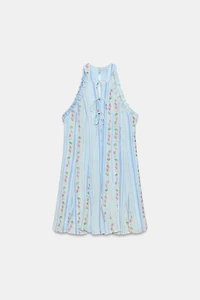 ROBE COURTE HALTER À IMPRIMÉ FLORAL