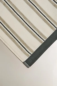 VELOUR BEACH TOWEL WITH COMBINED STRIPES