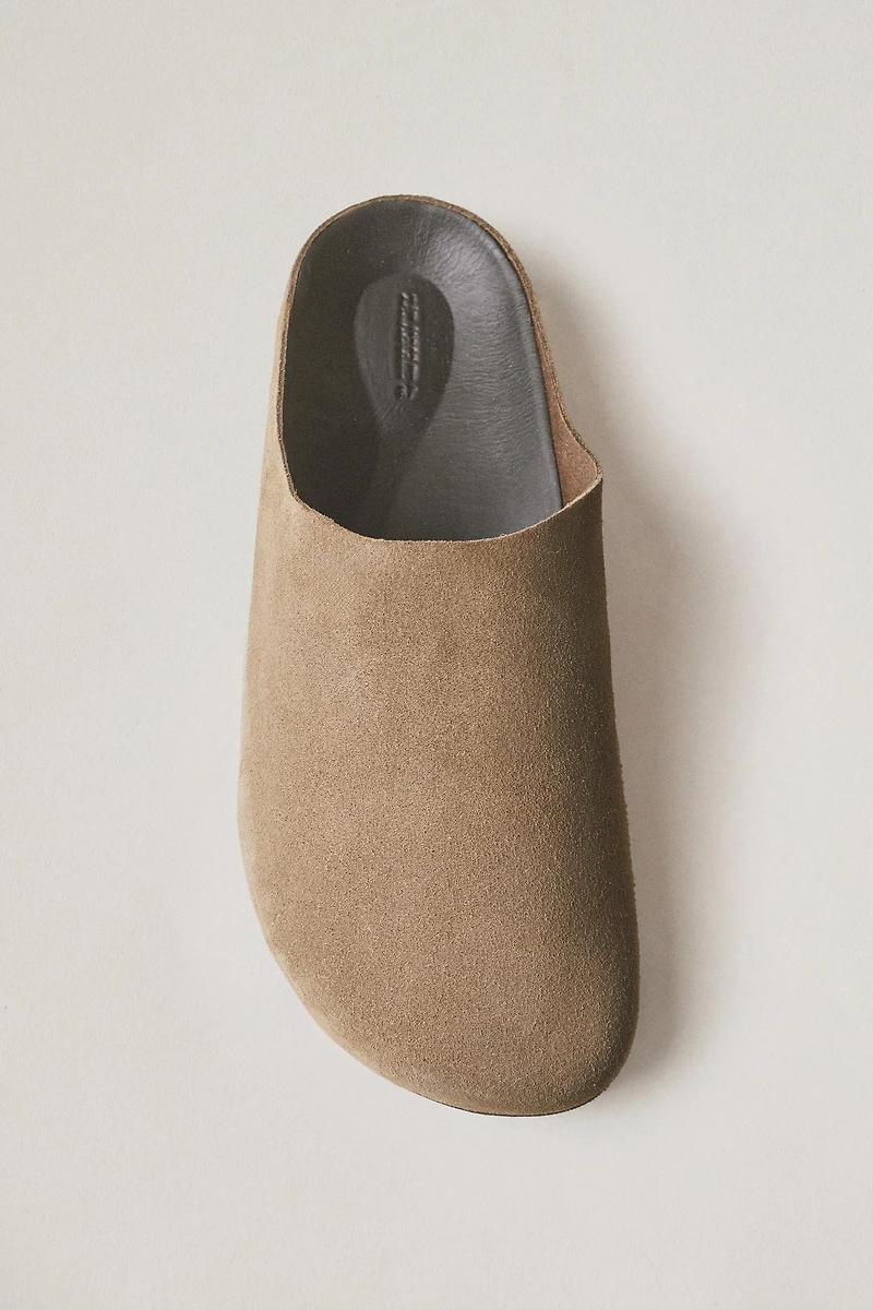 LEATHER SPLIT SUEDE MULE CLOG SLIPPERS