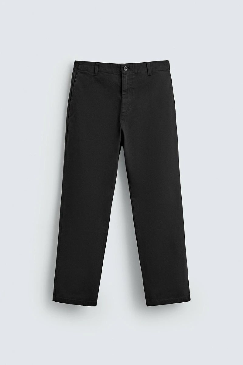 STRAIGHT FIT TWILL PANTS
