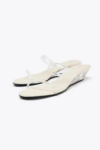 VINYL WEDGE SANDALS