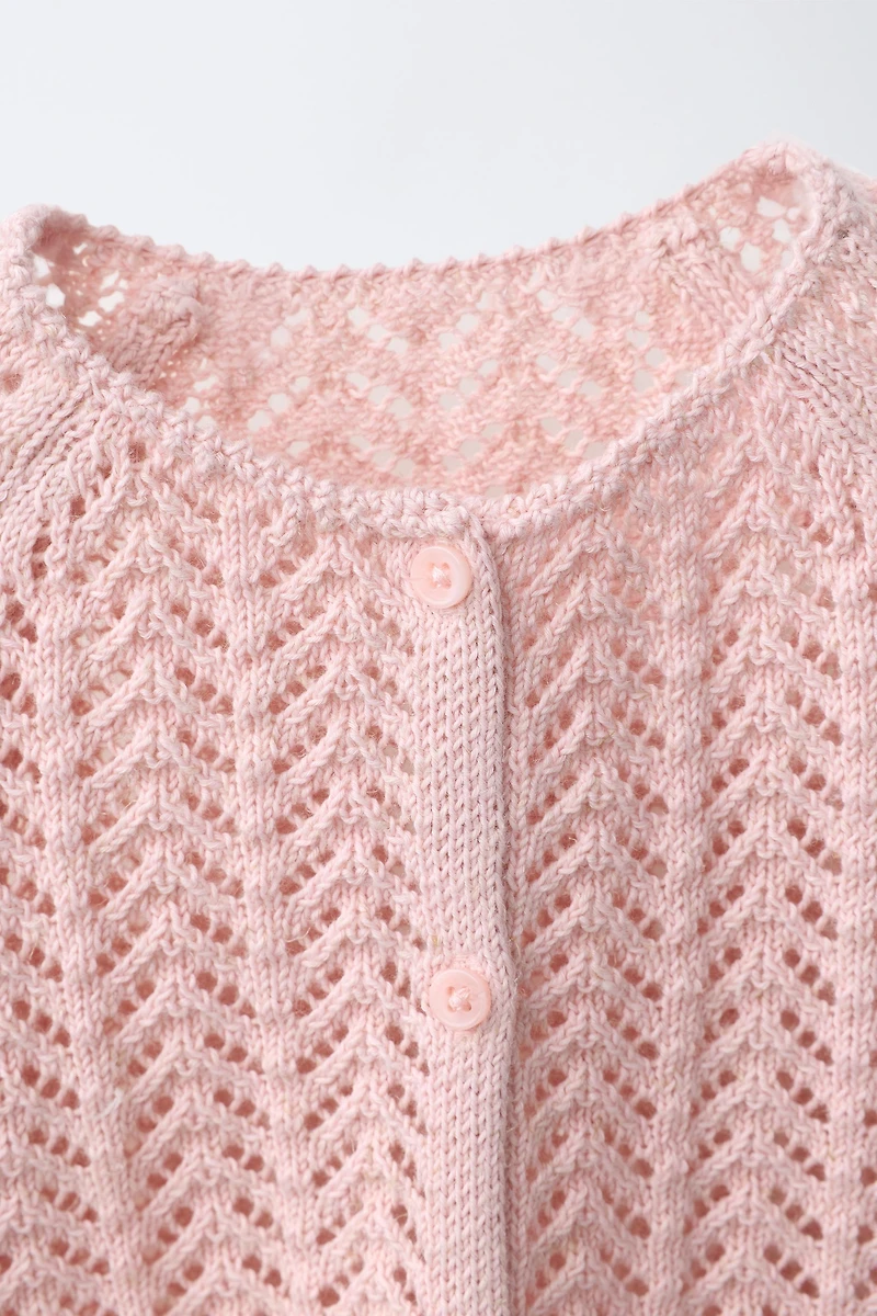 GILET EN MAILLE AJOURÉ