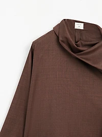 Chemisier à col volume 100 % laine - STUDIO