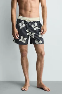 LONG HIBISCUS PRINT SWIMSUIT