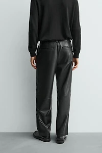 FAUX LEATHER RELAXED FIT PANTS