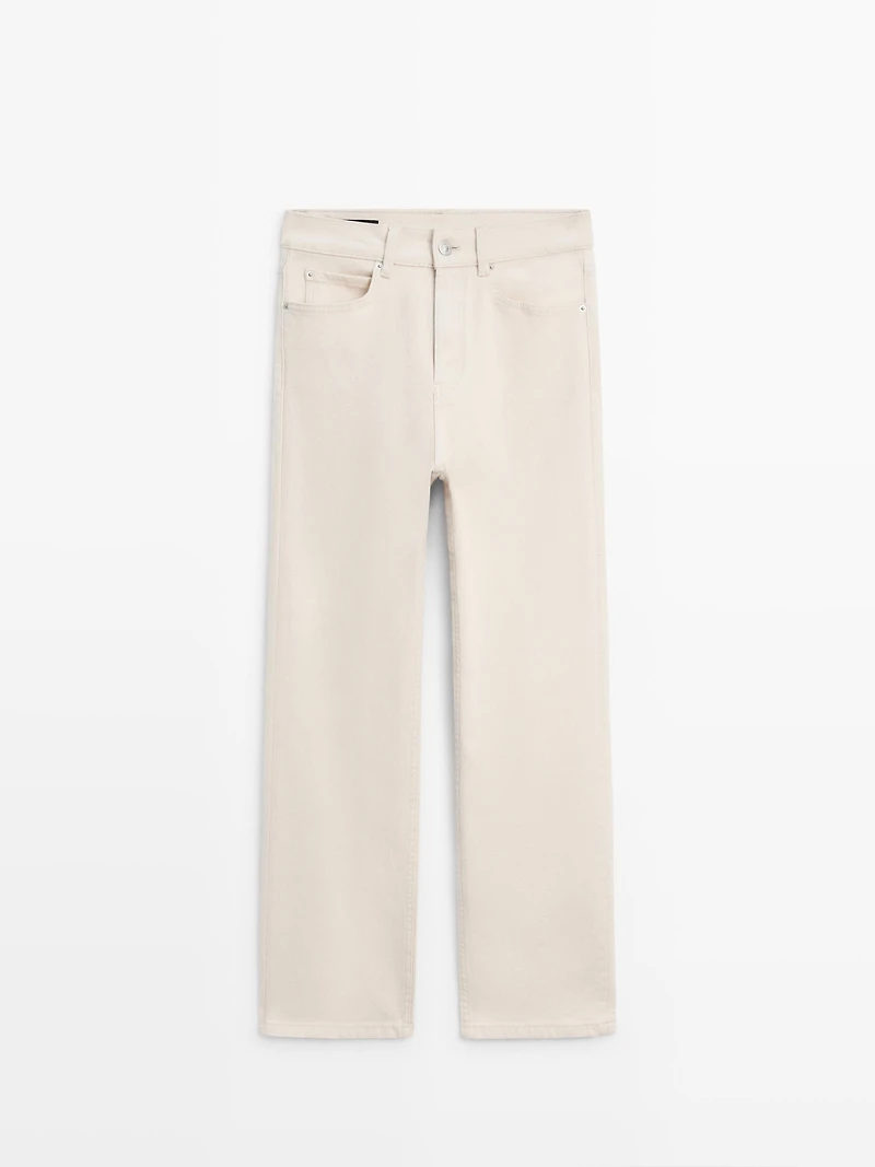 Mid-rise straight-leg jeans