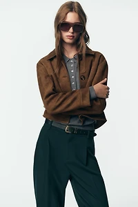 BELTED PLEATED PANTS
