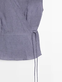100% linen crossover waistcoat