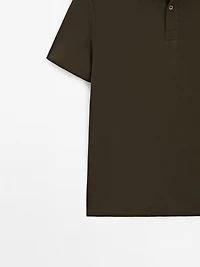 Cotton blend short sleeve polo shirt