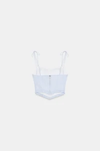POPLIN CORSET CROP TOP