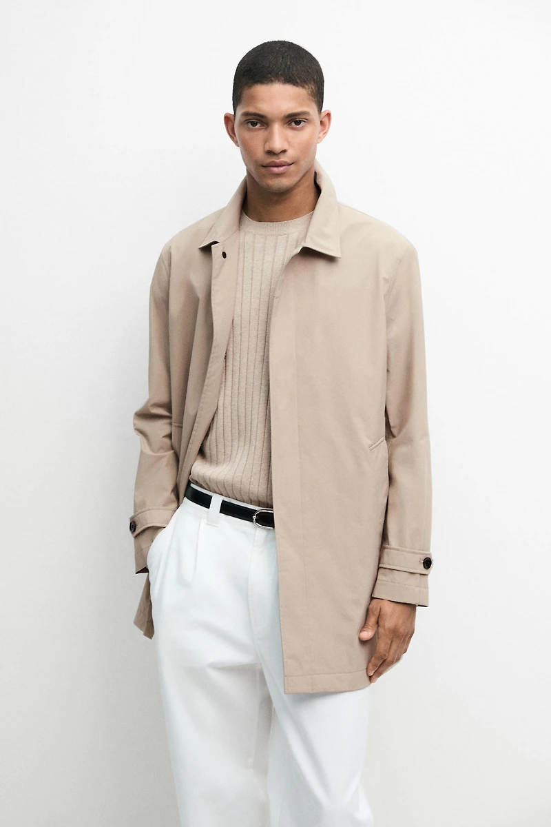 Lightweight long trench coat