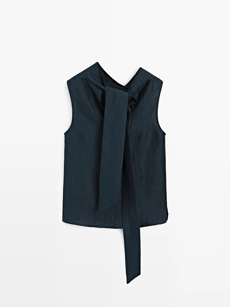 Linen blend halter top