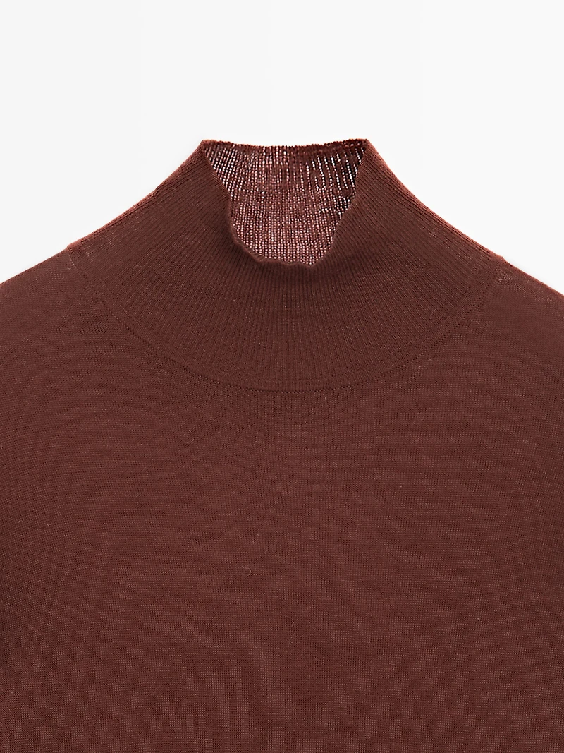 100% wool knit mock turtleneck sweater - STUDIO