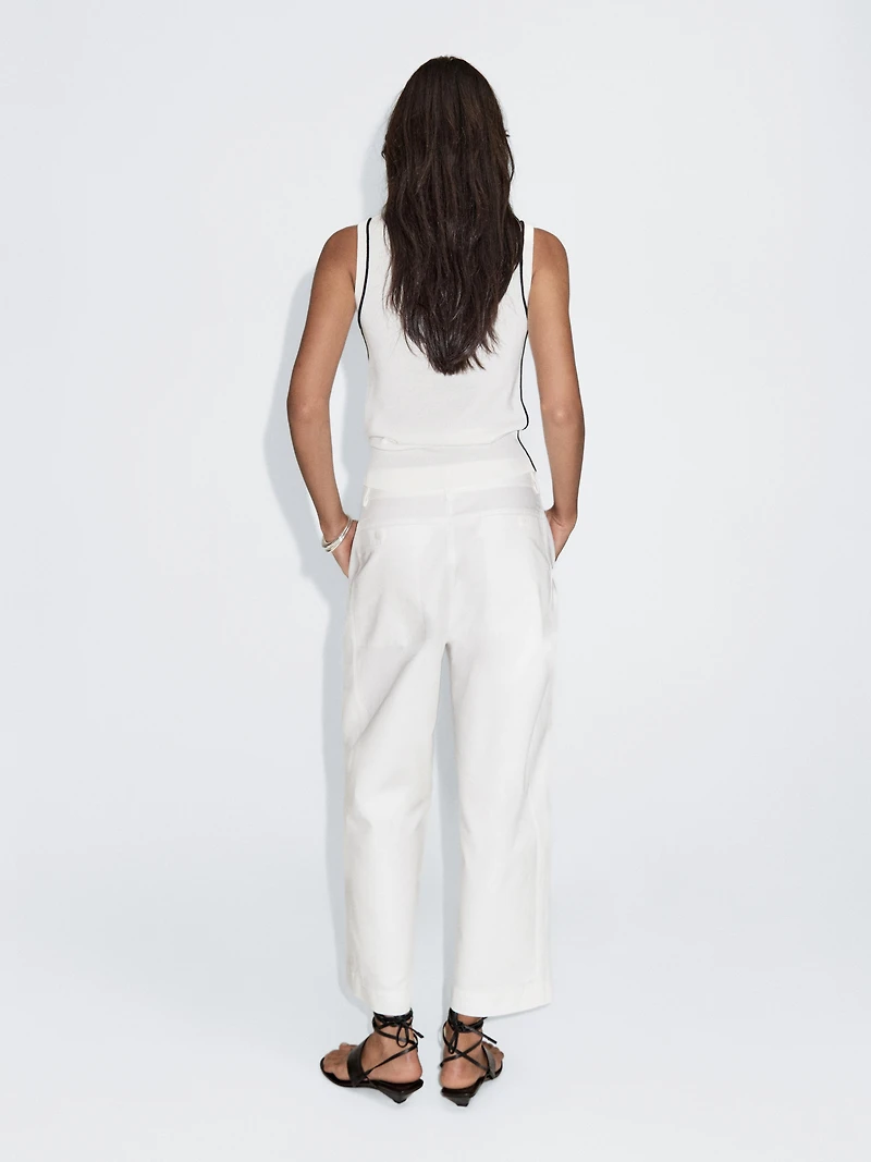 High-waist barrel fit trousers