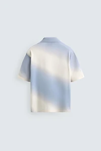 SPRAY EFFECT PRINT KNIT POLO SHIRT
