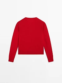 Cardigan laine à col rond