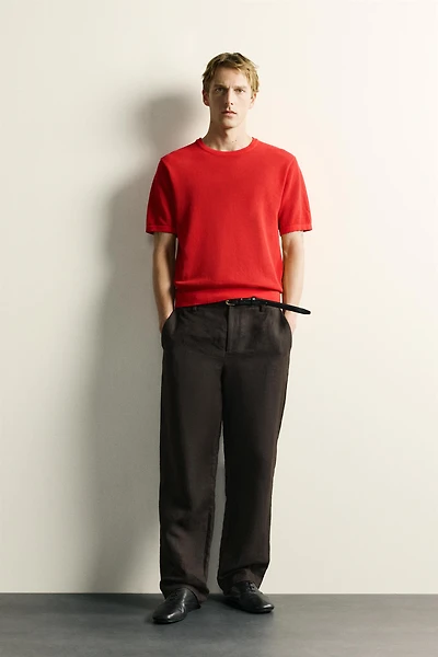 OPEN-KNIT TEXTURED T-SHIRT