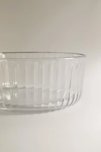 RAISED WAVY DESIGN GLASS BOWL