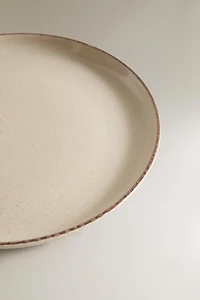 AGED RIM STONEWARE DESSERT PLATE