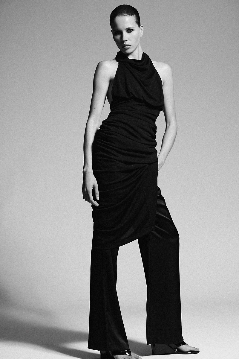 LONG OPEN BACK HALTER DRESS