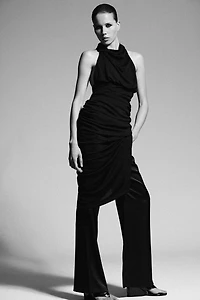 LONG OPEN BACK HALTER DRESS