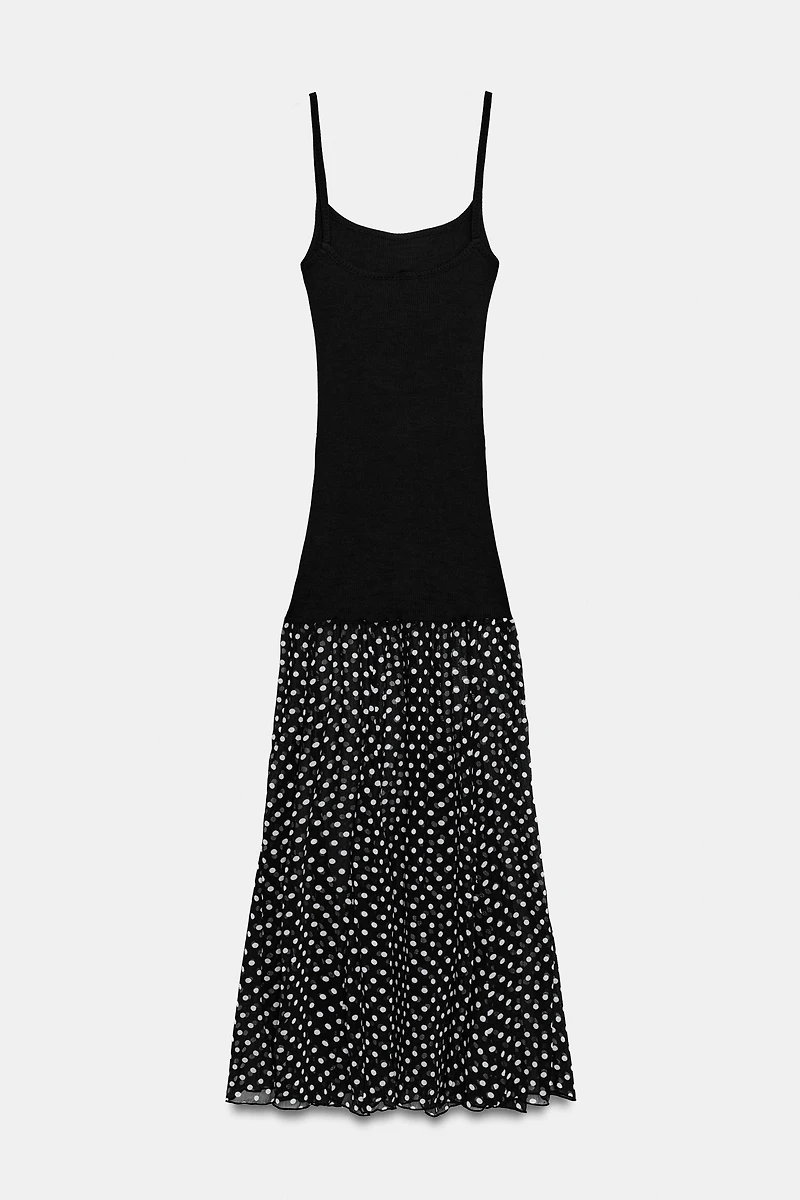 ROBE LONGUE BIMATIÈRE À POIS