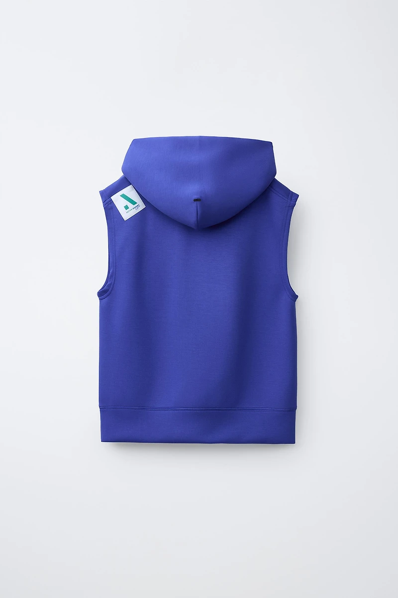 SPORTY LOGO HOODED VEST