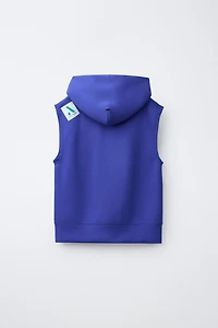 SPORTY LOGO HOODED VEST