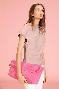 LIMITED EDITION DRAPED SUEDE TOP