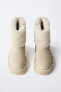 FAUX FUR ANKLE BOOTS