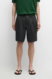 Linen co-ord elastic waist Bermuda shorts