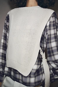 CHEMISE COMBINÉE À CARREAUX ET CHÂLE