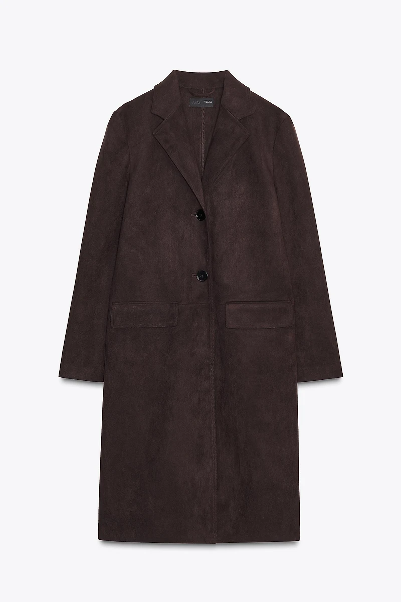 FAUX SUEDE TAILCOAT
