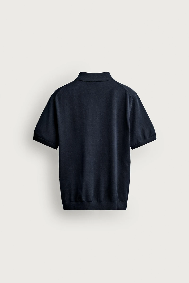 POLO EN MAILLE REGULAR FIT À ZIP