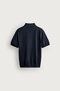 POLO EN MAILLE REGULAR FIT À ZIP