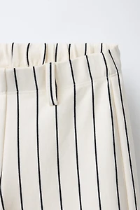 STRIPED PONTE WIDE LEG PANTS