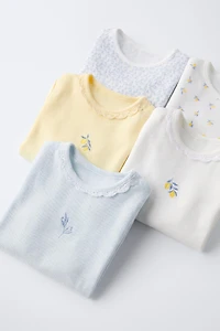 FIVE-PACK LEMON SHORT SLEEVE BODYSUITS
